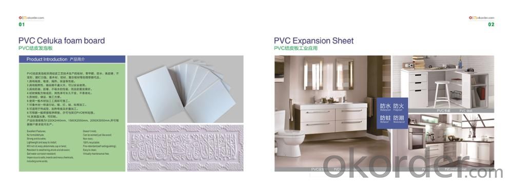 PVC Foam Board Used for Bathroom Cabinet in Plastic Film