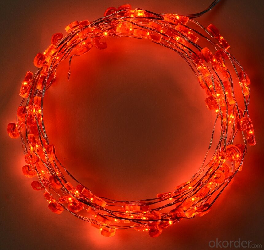 Clear Red Candy Cane Copper Wire String for Outdoor Indoor Christmas Birthday Party Decoration