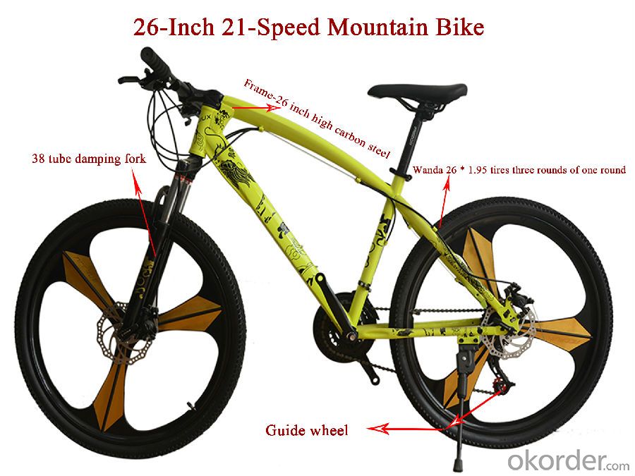 Mountain Bike Three Knife One Wheel Bicycle 26 Inch 21 Speed High Carbon Steel Sports Bicycle