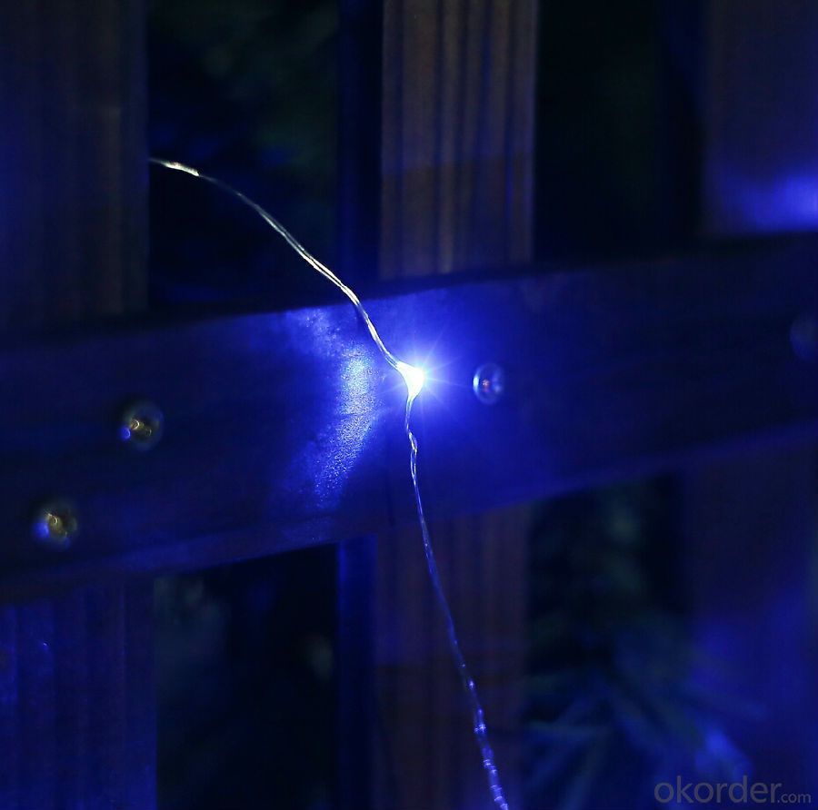 Blue Copper Wire String Lights for Outdoor Indoor Wedding Christmas Decoration