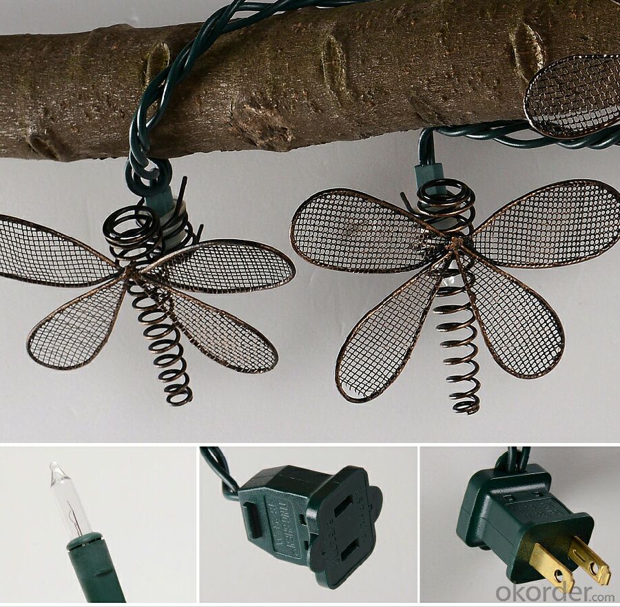 Metal Star Light String and Dragonfly Light String for Outdoor Indoor Christmas Wedding Decoration