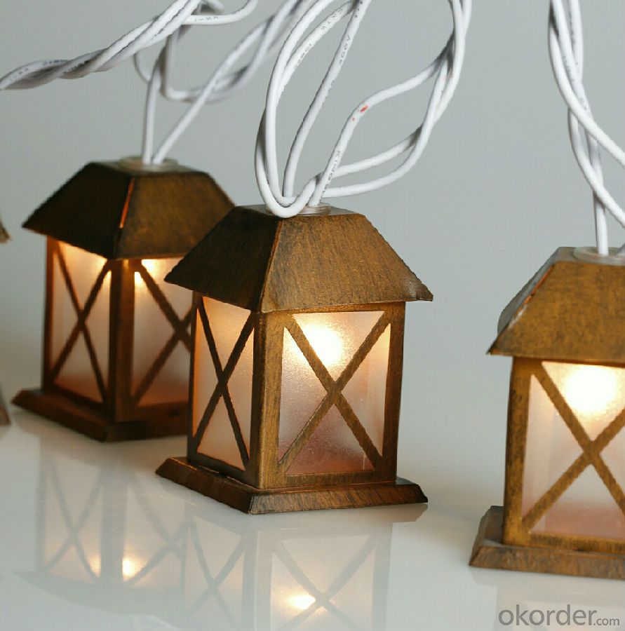 Metal House Light String Coconut Palm Light String for Outdoor Indoor Christmas Holiday Decoration
