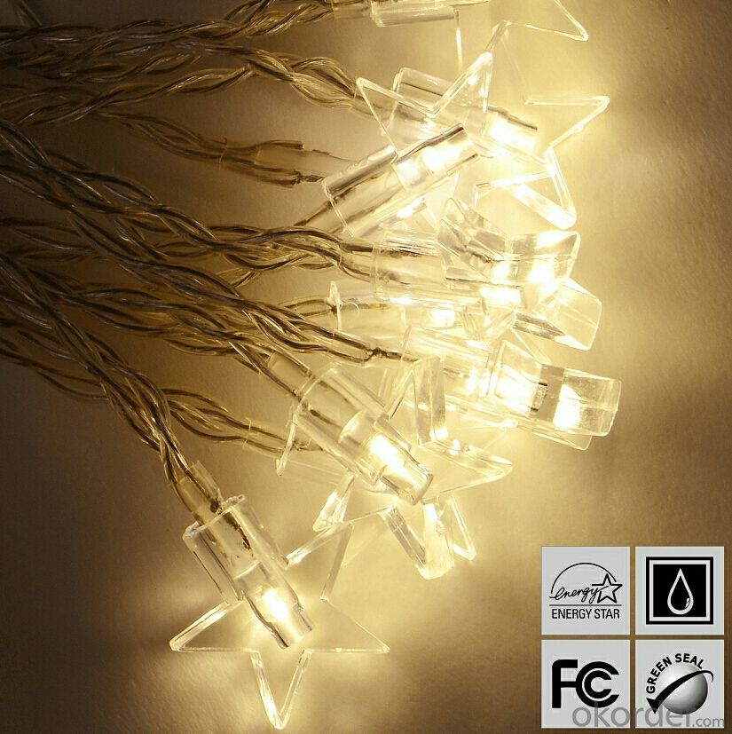 2017 New White Star Led String Lights for Outdoor Indoor Holiday Bar Home Decoration