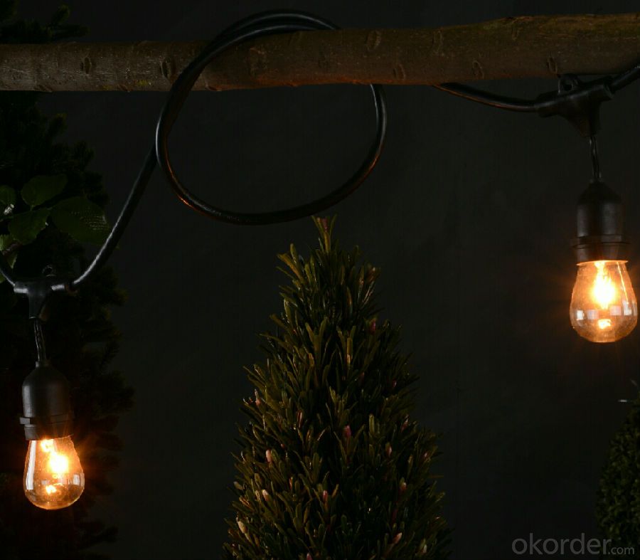 Warm White S14 Incandescent Bulb Light String for Outdoor Indoor Christmas Holiday Decoration
