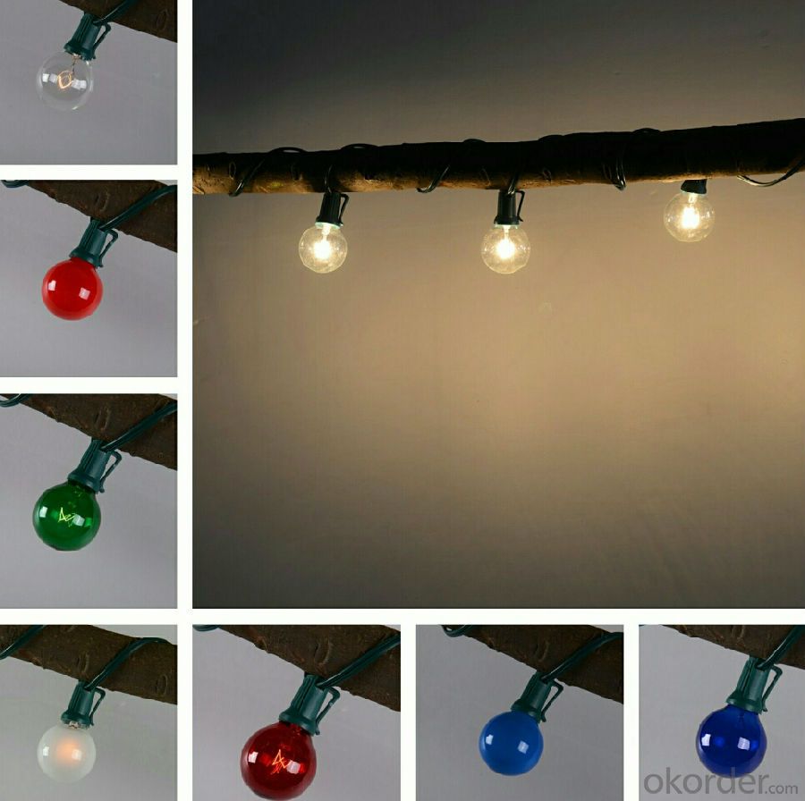 G40 Incandescent Bulb Led Light String with 25 Clear Bulb for Outdoor Indoor Roof Garden Decoration