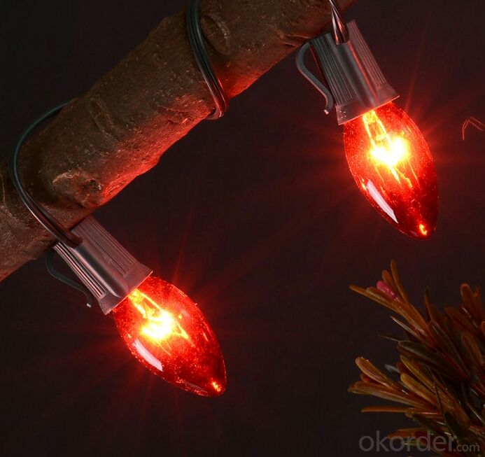 New Red C7 LED Incandescent Bulb Light String for Outdoor Indoor Christmas Stage Party Decoration