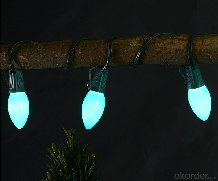 Baby Blue LED Incandescent Bulb Light String for Outdoor Indoor Christmas House Holiday Decoration