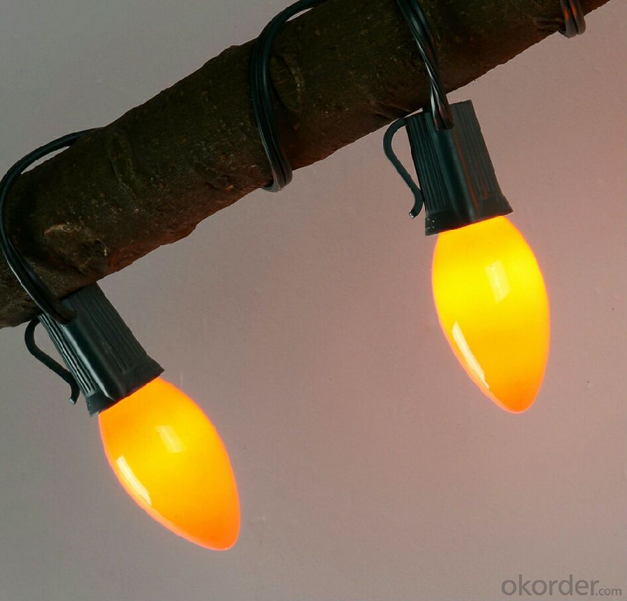 Orange LED Incandescent Bulb Light String for Outdoor Indoor Halloween Restaurant Party Decoration
