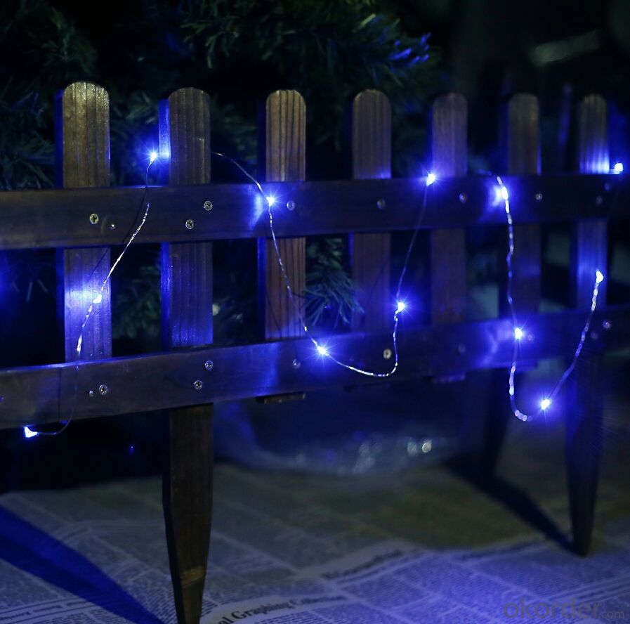 Vintage Style Blue Copper Wire String Lights for Outdoor Indoor Christmas Party Decoration