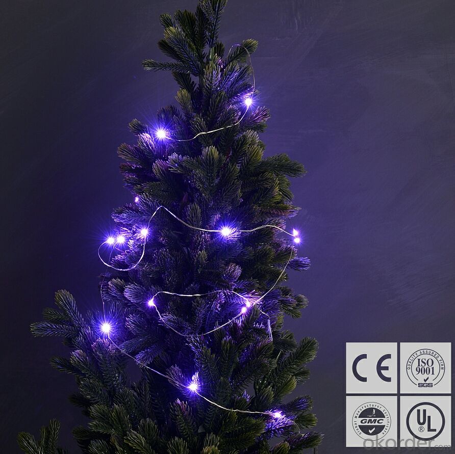 Outdoor Indoor Clear Purple Copper Wire String Lights for Wedding Christmas Decoration