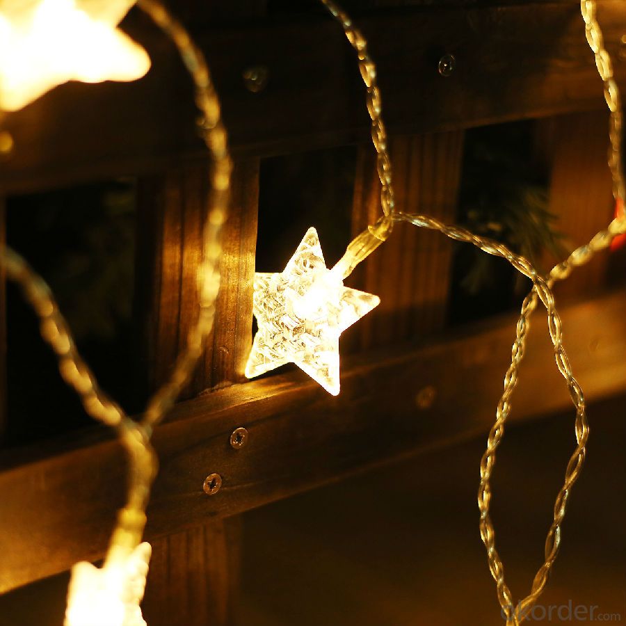 Warm White Star-shaped Led String Lights for Wedding Roof Stage Decoration