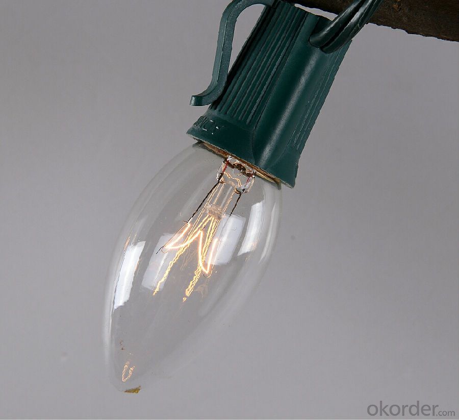 Outdoor Indoor White C7 LED Incandescent Bulb Light String for Advertisement Christmas Decoration