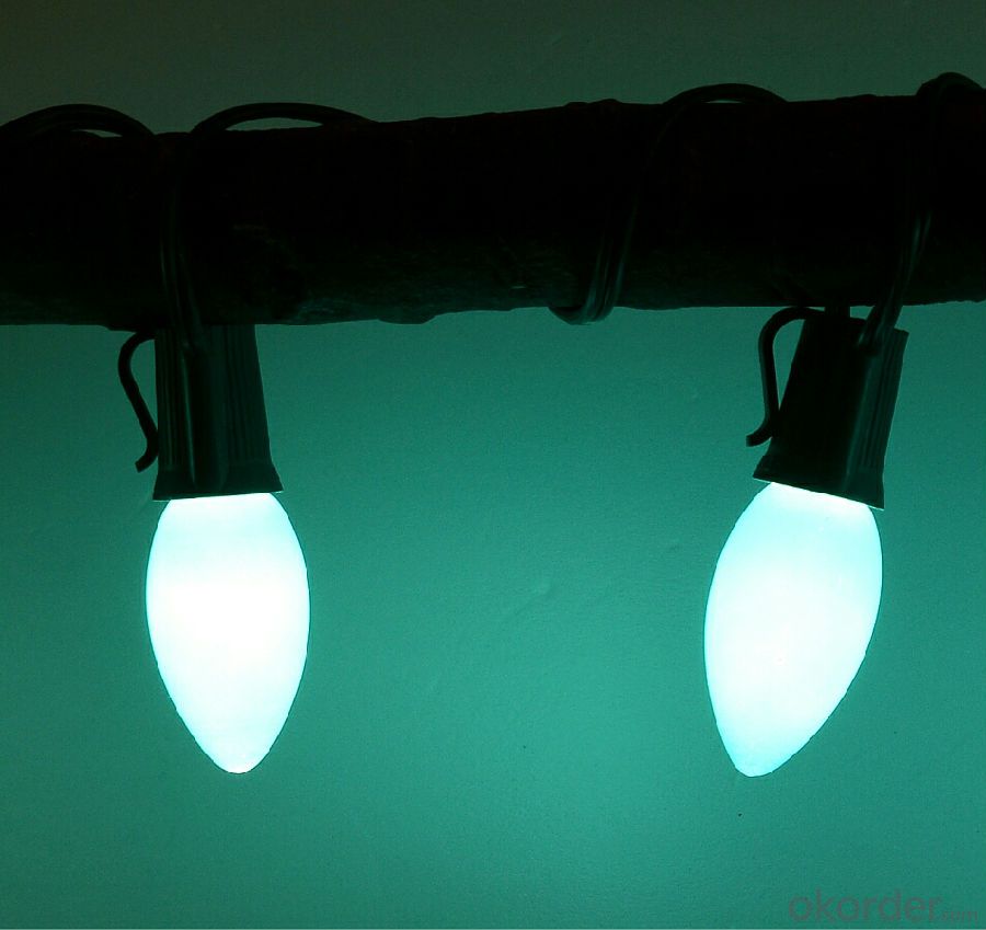 Outdoor Indoor Baby Blue C7 LED Incandescent  Bulb Light String for Christmas Holiday Decoration