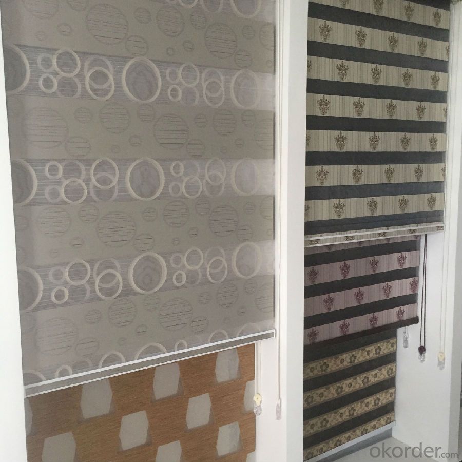 Zebra roller blinds with big square pattern