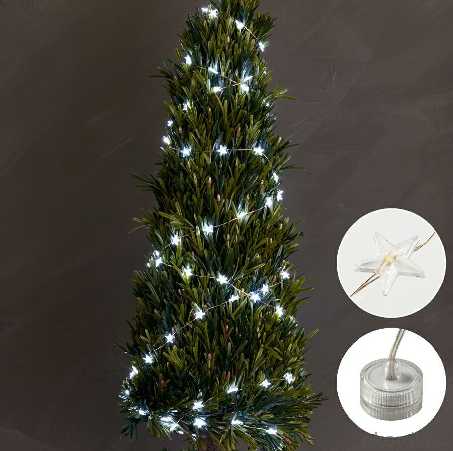 Clear New White Star Copper Wire String for Outdoor Indoor Christmas Garden Holiday Decoration