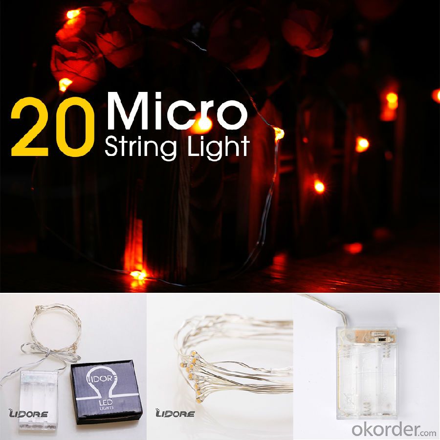 Vintage Style Orange Copper Wire String Lights for Indoor Christmas Party Birthday Decoration