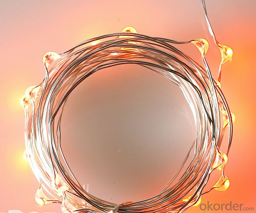 Vintage Style Orange Copper Wire String Lights for Indoor Christmas Party Birthday Decoration