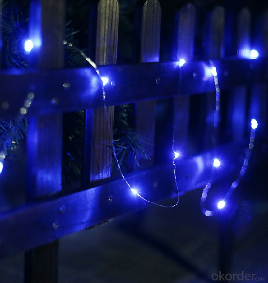 Chinese Style Blue Copper Wire String Lights for Outdoor Indoor Christmas Party Bar Decoration
