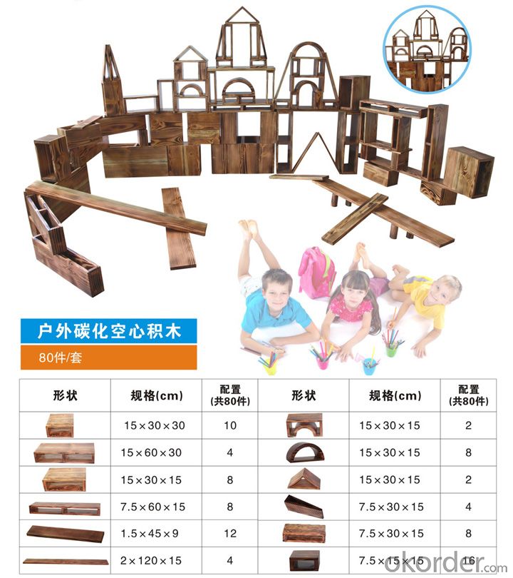 children preschool Carbonated wood toy brick wooden building blocks