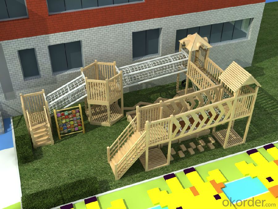 Kids Amusement equipment wooden outdoor playground