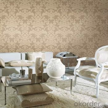 Natural Material Wallpaper/Flocking Wallpaper/Fabric Wall Covering Metallic Wallpaper