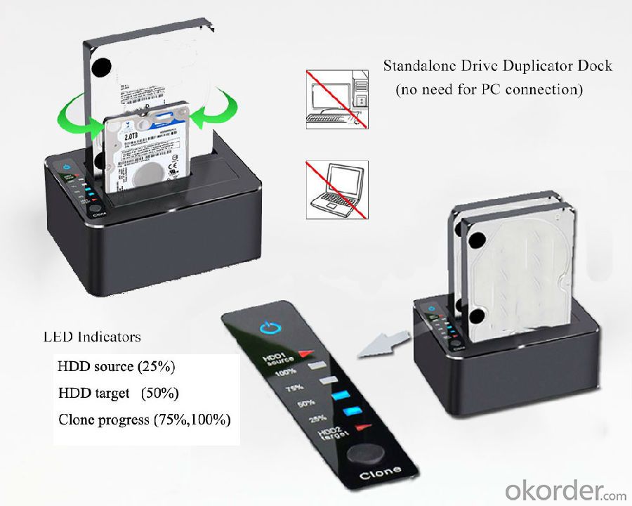 UNESTECH UT5520 USB 3.0 to 2.5/3.5 SATA HDD Docking Station with Clone Function