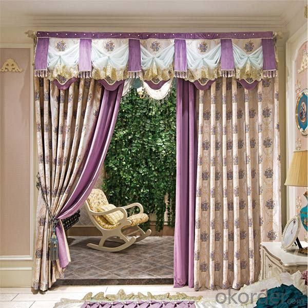 Window Curtains with European Style 100% Polyester Window Printed Blackout
