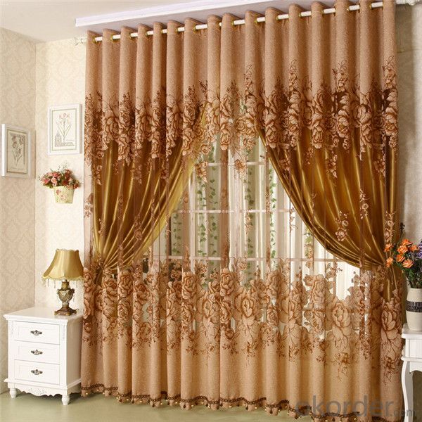 panel curtains with sheer window Metallic Foil printing grommets