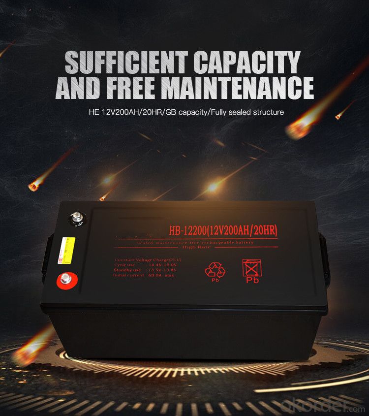 12V200/20HR maintenance-free lead-acid battery ups,fire fighting equipment,Solar energy
