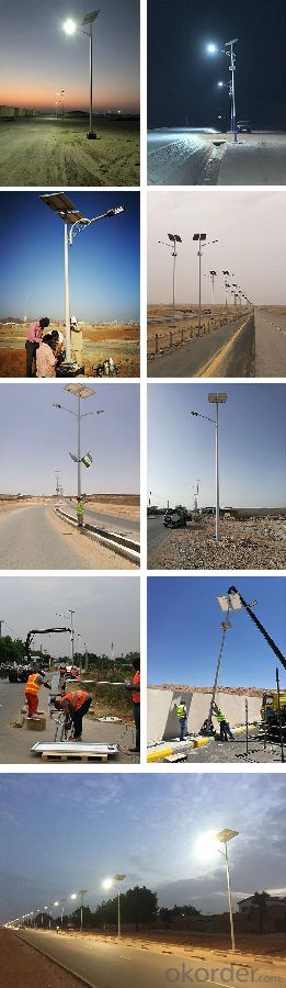 High bright 6M 30W LED Solar Street Light with Battery Hang On The Pole