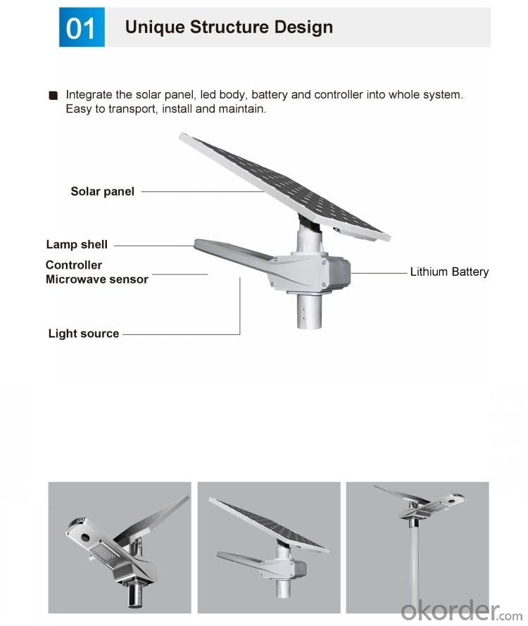Hot selling Separated Cheap Portable 30W Solar Street Light