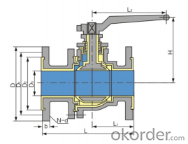 Q41F-10C series lining fluorine ball valve