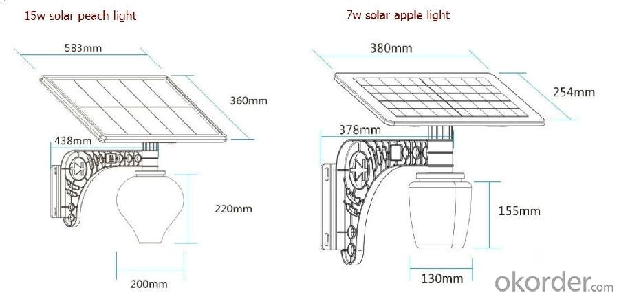 Solar apple Light Outdoor Waterproof Solar Street Light 7W 9W15W Home Garden