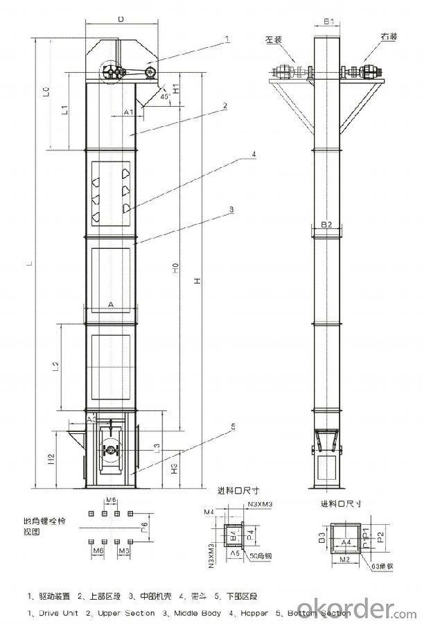 TD/D type bucket elevator for various use