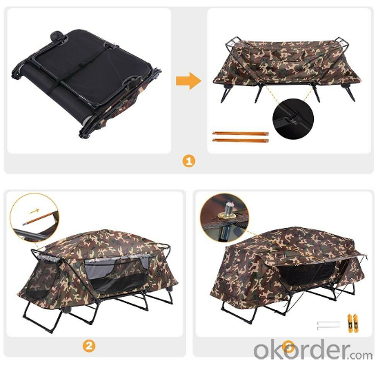 Folding Camping Tent with Sleeping Bed Portable tent above off the ground