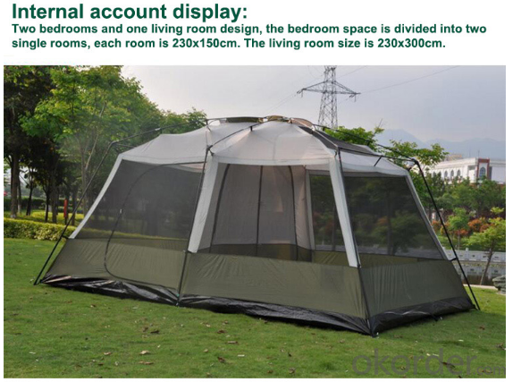 8-12 Persons Large Camping Tent Double Layers two bedrooms Portable Luxury Camping Tents