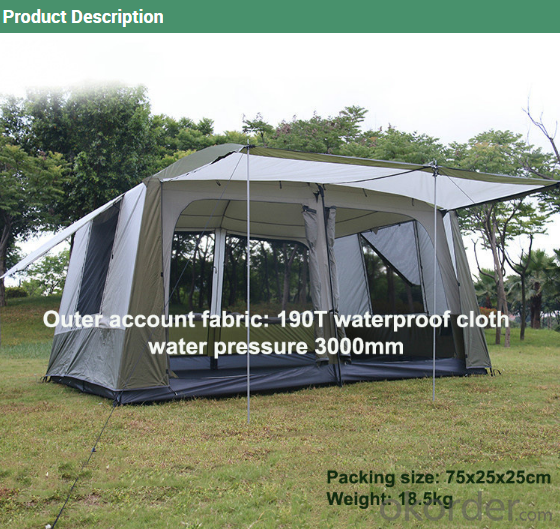 8-12 Persons Large Camping Tent Double Layers two bedrooms Portable Luxury Camping Tents