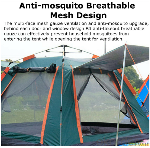 4-6 Person Automatic Pop Up Waterproof Sun UV Protection Camping Square Tent