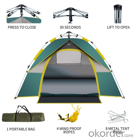 2-4 Person Automatic Easy Set up Durable Waterproof Outdoor Camping Tents