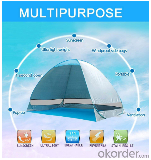 3-4 person UV protect Beach tent One Step Pop Up tent