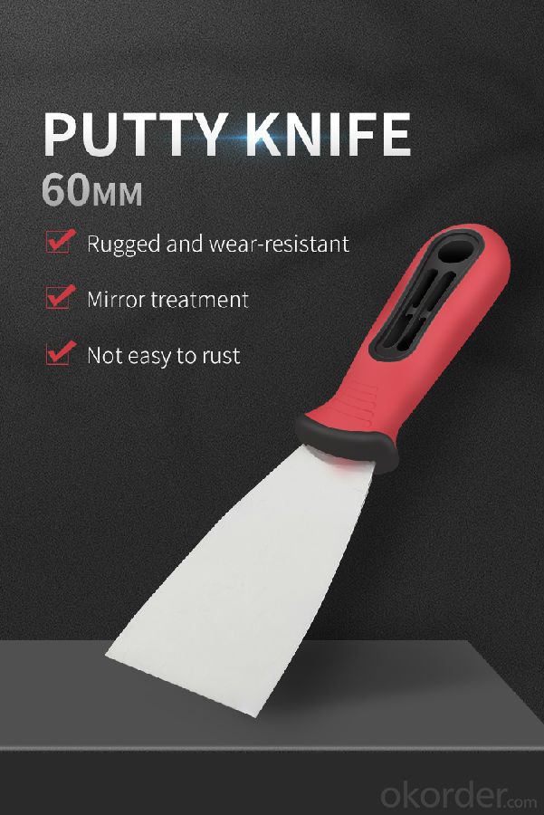 Putty knife 60mm essential for home carbon steel blade