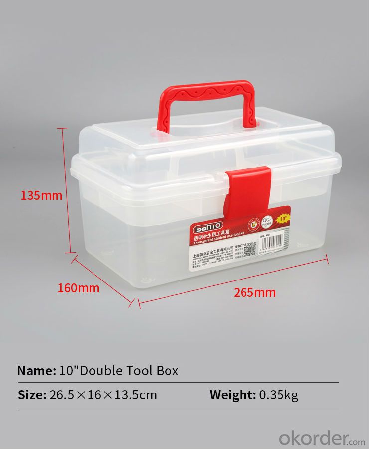 Transparent tool box 10"