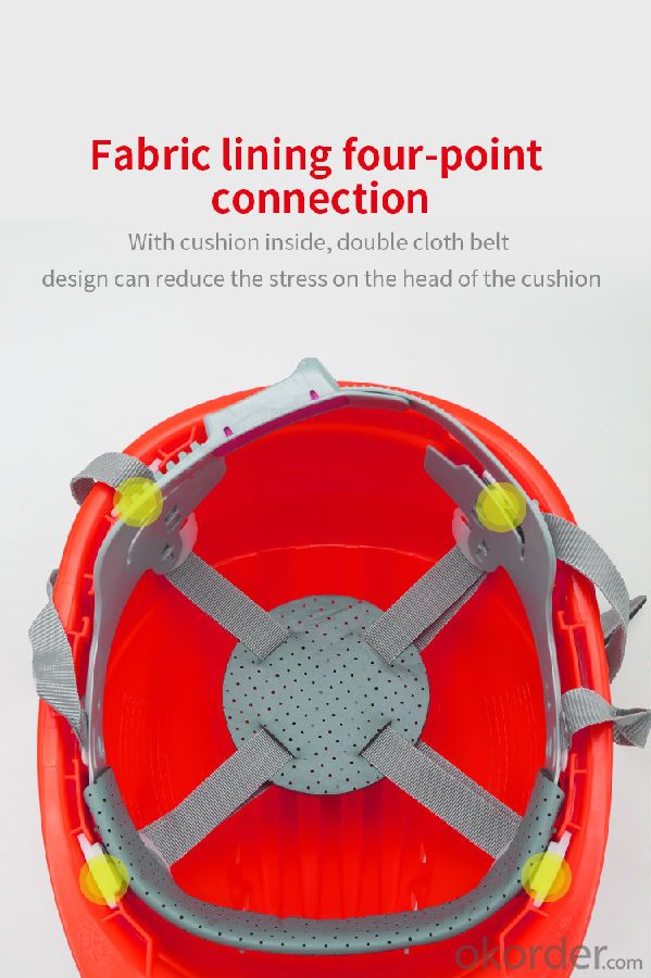 Five ribs breathable helmet with reflective strip-red