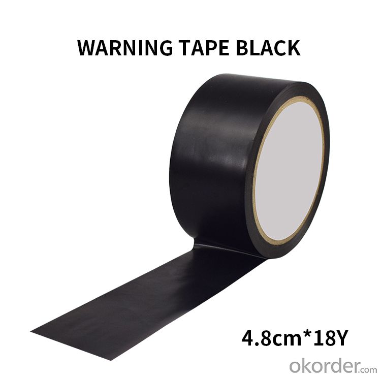 Warning tape black 4.8*18Y*1 roll