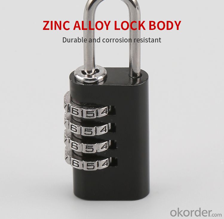 Four-digit code lock essential for home aluminum alloy black combination lock