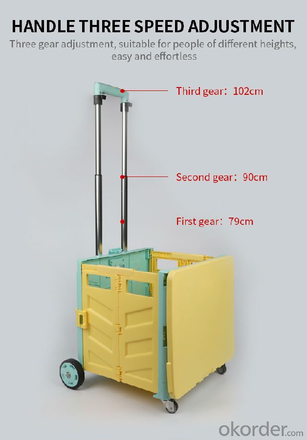 Folding portable trolley car 70kg with brake function