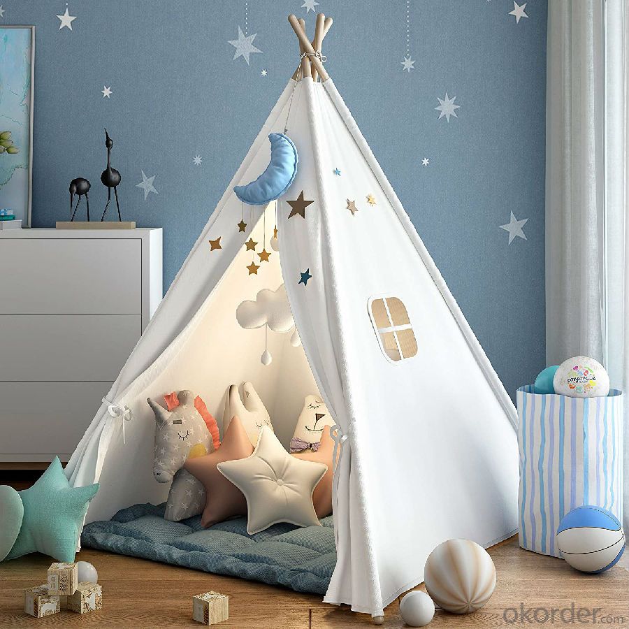 Teepee Tent Kids Indoor Foldable Children Play Tents Indian Canvas Teepee Kids Play House