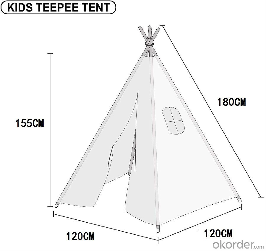 Teepee Tent Kids Indoor Foldable Children Play Tents Indian Canvas Teepee Kids Play House