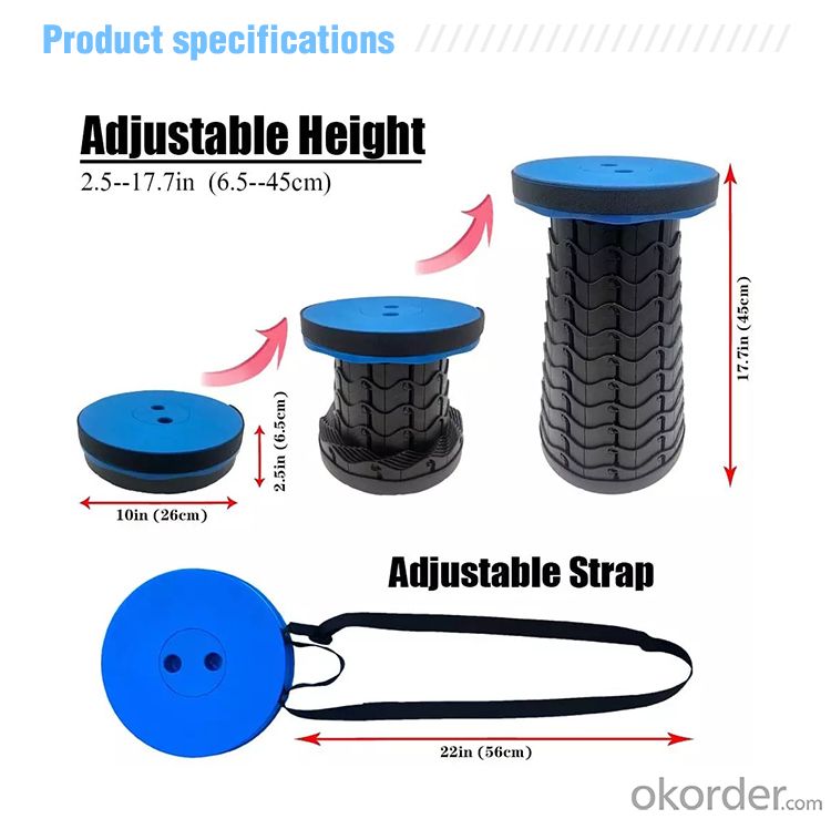 Small Portable Collapsible Extendable Bathroom Stool