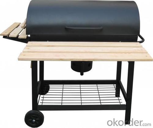 Barrel Charcoal BBQ Grill With Trolley--B3038A System 1